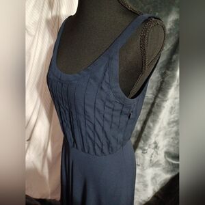 Scoop-Neck Midi Dress Size 0 In Preppy Navy By Banana Republic Factory